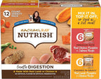 Nutrish Gentle Digestion Premium Paté and Chunks in Gravy Variety Pack Wet Dog Food, 13 oz. Can, Pack of 12 (Rachael Ray)
