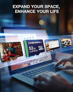 32GB CT100 microSDHC UHS-I Memory Card with Adapter - up to 100MB/s, C10, U1, V10, Full HD, A1, Micro SD Card for Smartphones, Tablets, Cameras, Gaming Consoles, and Drones (2 Pack)