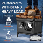 Rugged Heated Cat House for Outdoor Cats in Winter, Extremely Insulated & 100% Weatherproof, Elevated Feral Cat Shelter with Waterproof Eaves & Safe Escape Door for Stray & Barn Cats