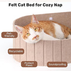 FUKUMARU Cat Scratcher, 24 Inch Sofa Shape Cat Scratching Bed, Reversible Detachable Cats Scratching Board, Round Cats Scratch Pads Refill Indoor, Beige