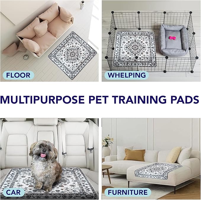 PUPIBOO Washable Pee Pads for Dogs and Cats - Super Absorbent Reusable Puppy Training Pads - 100% Waterproof, Leak-Proof & Non-Slip Whelping Pads for Pet Housebreaking