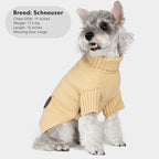 cyeollo Dog Sweater Turtleneck Knitted Sweaters with Leash Hole Winter Clothing Dog Clothes Sweaters for Medium Large Dogs