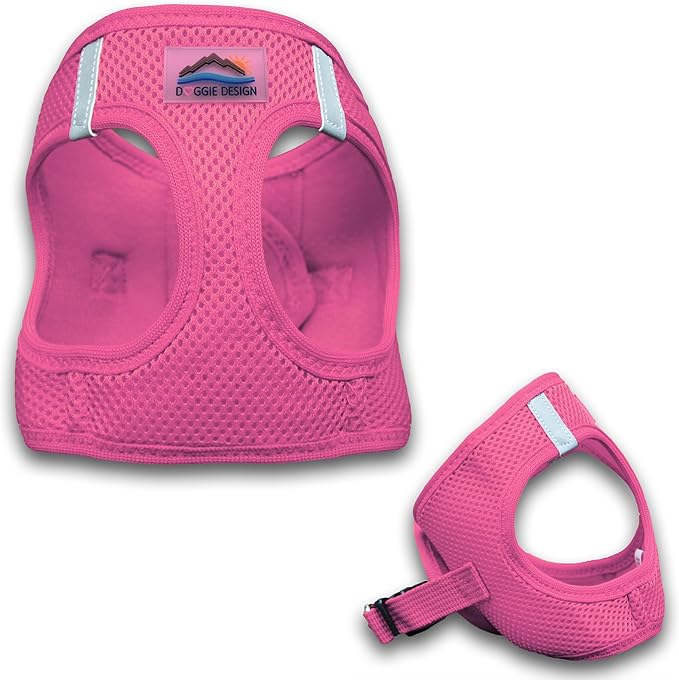 Doggie Design Dog Harness - No Choke Dog Harness, Dog Vest, Mesh Polyester, Pet Harness, Simple Step in and Go Design, Harness for Dog - Candy Pink, S