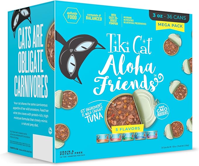 Tiki Cat Aloha Friends Wet Cat Food, Tuna Favorites, Mega Pack, 3 oz. Can (36 Count)