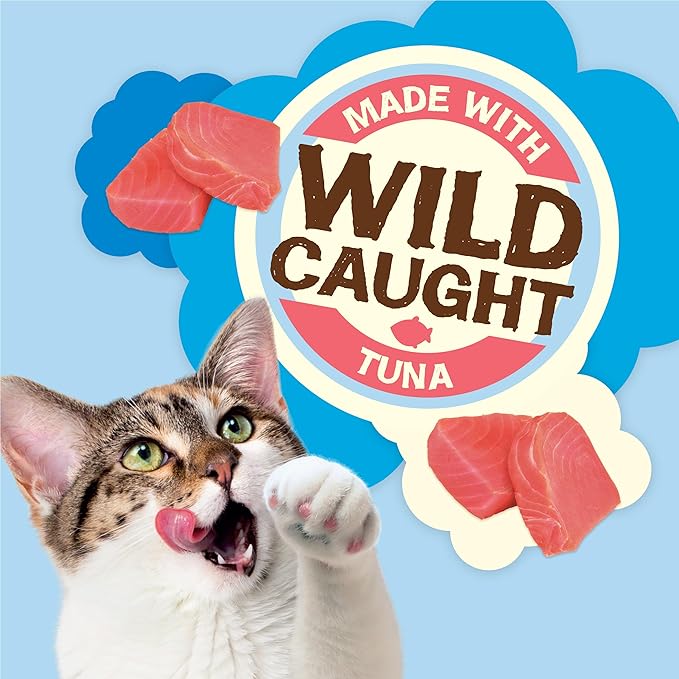 Purina Friskies Natural Cat Treats, Party Mix Natural Yums With Wild Caught Tuna and Added Vitamins, Minerals and Nutrients - 20 oz. Canister