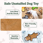 SHARLOVY No Stuffing Dog Toys Crinkle Squeaky, Long Lasting Chews for Aggressive, Durable Plush Dog Puppy Chew Toys for Teething, with 6 Tough Layers for Small Medium Large Breed