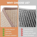 Large-28.5" Sisal Cat Scratcher of L-Shaped Solid Wood Cat Scratching Post - Beechwood Base, Natural Sisal Woven Scratching Pad, Durable, Furniture Protector for Cats' Clawing and Play