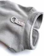 JACKO & CO - Fleece Vest Sweater with Leash Ring - Soft Lightweight Breathable for Puppies Small Medium Dogs, Kitten, Cats, Chihuahua - Warm for Fall/Autumn/Winter (Grey, X-Large 17-25lbs)