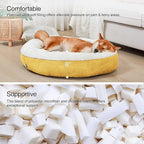 Love's cabin Donut Pet Bed Mat, 30in, Yellow, for Dogs, Soft, Durable, Anti-Slip, Water-Resistant, Washable