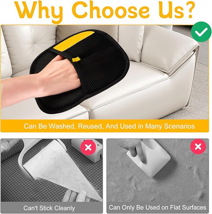 2025 Pet Hair Removal Glove for Cats & Dogs,3pcs Electrostatic Pet Hair Remover,Efficient Grooming Gloves for Pet Hair,Reusable Cat & Dog Hair Remover for Furniture,Couch,Curtain,Carpet