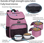 BAGLHER丨Dog Travel Bag, Airline Approved Pet Supplies Backpack, Dog Travel Backpack with 2 Silicone Collapsible Bowls and 2 Food Baskets