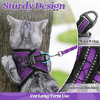 rabbitgoo Cat Harness and Leash Set for Walking Escape Proof, Adjustable Soft Kittens Vest with Reflective Strip for Cats, Comfortable Outdoor Vest, Purple, S