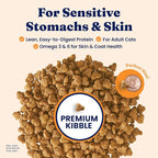 Solid Gold Sensitive Stomach Dry Cat Food - Grain Free & Gluten Free Sensitive Stomach Cat Food for Indoor Adult & Senior Cats - Dry Kibble for Cats w/Quail, Pumpkin & Probiotics for Gut Health - 6lb