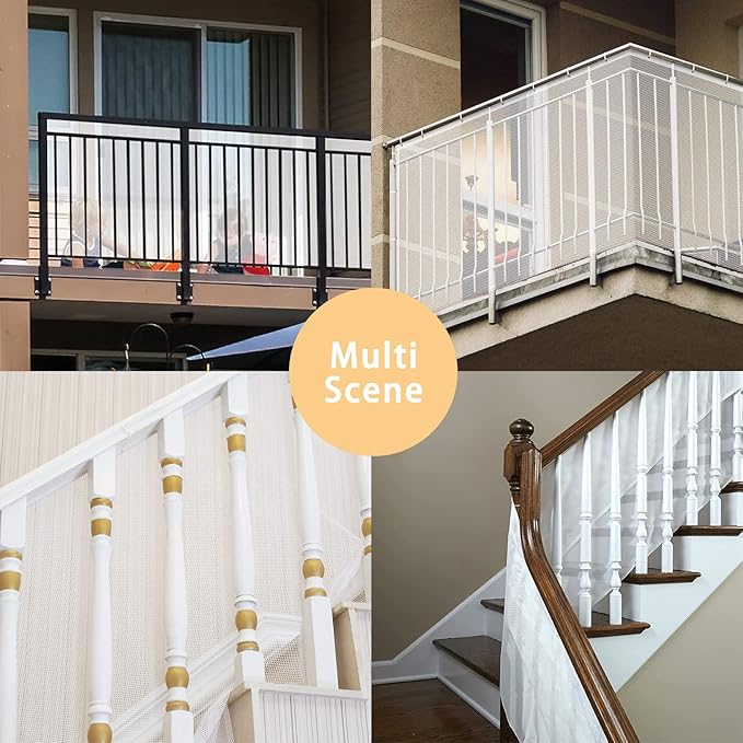 PetSafe Balcony Netting - Stairway Net for Pets & Kids, Clear (10ft*2.6ft Thick)