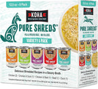 KOHA Pure Shreds Dog Variety Pack, High Protein Wet Dog Food- 5 Flavors - Beef, Duck, Chicken & Duck and Chicken & Beef Food for Dogs - 12.5oz Cans, Pack of 6