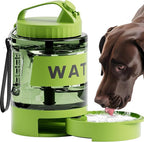77oz Dog Water Dispenser, Camping Essentials, Large Travel Bottle with Pull-Out Drinking Bowl, Portable Beach Accessories, Car Water Container for Dogs, BPA Free