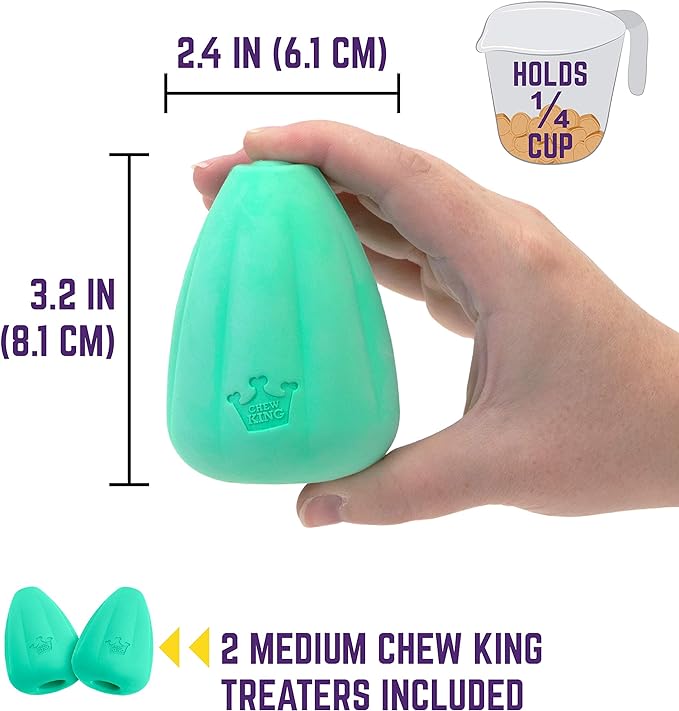Chew King by Mammoth Premium Treat Dog Toy, Medium, Extremely Durable Natural Rubber Toy, Pack of 2