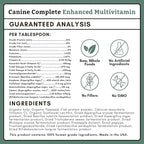 Wholistic Pet Organics Canine Complete - Dog Multivitamin Powder - 2 Lb - Daily Dog Vitamins and Supplements for Homemade Food - Immune System, Skin, Coat & Overall Health - Small and Large Breed