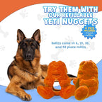 Yeti Dog Chew Puff and Play Interactive Dog Toys, Nuggets Dog Treat Dispenser Puzzle, Fun Stimulating Chew Toy for Teething, Behavior Training for Light to Moderate Chewers, Yeti Orange