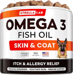 Omega-3 Chews for Dogs (60Ct) - Allergy and Itch Relief - Flea and Tick Chews for Dogs - Skin and Coat Supplement - Shedding, Itchy Skin Relief