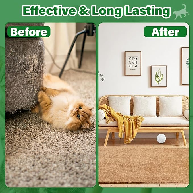 Cat Repellent Outdoor Indoor, 36 Pcs Peppermint Oil Natural Cat Deterrent Balls Preventing Cats Away from Indoor Furniture Scratch, Keep Cats Out of Yard Lawn Garden