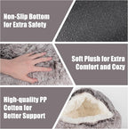 Cat Beds & Dog Bed with Cover Cave, Dog Beds for Small Dogs, Round Soft Plush Donut Calming Pet Bed for Indoor Cats or Small Dog, Washable Puppy Bed with Non-Slip Bottom-16inch
