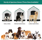 YITAHOME Large Plastic Dog House Outdoor Indoor Doghouse Puppy Shelter Water Resistant Easy Assembly Sturdy Dog Kennel with Air Vents and Elevated Floor