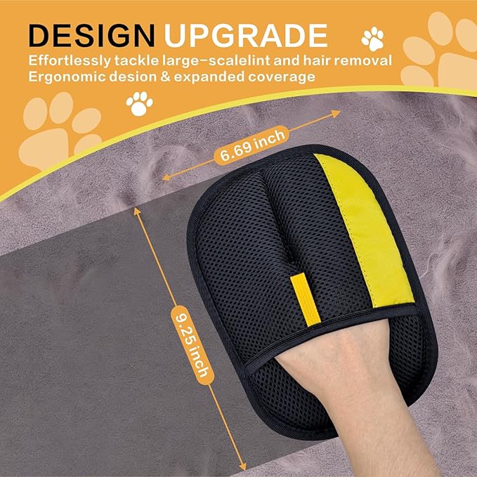 Pet Hair Removal Glove for Dogs & Cats, Upgraded Reusable Electrostatic Pet Hair Gloves, Pet Hair Remover Tool for Clothing, Couch, Carpet,Pet Beds, Car Seat, Convenience for Busy Pet Owners