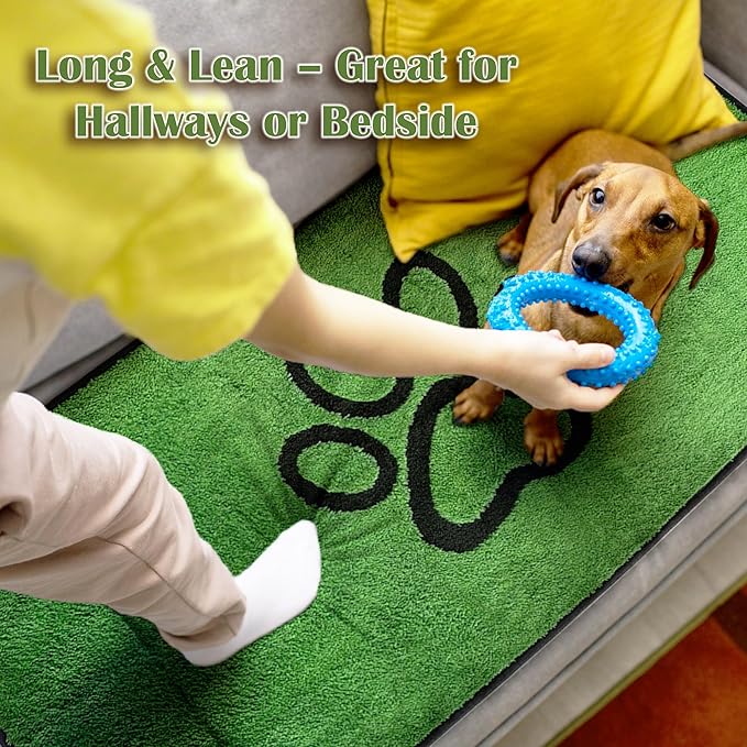 Qeils Reusable Dog Pee Pads, 2 Pack Super Absorbent & Leakproof Washable Puppy Pads with Soft Green Top Layer, for Potty Training, Crates, Couch, Car Seats & Pet Beds, 24"x 48"