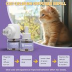 Cat Calming Diffuser Refills – Long-Lasting 30-Day Formula, Cat Pheromones Calming Diffuser for Stress Relief, Relaxation, and Anxiety Reduction, Easy to Use – (2 Diffusers + 2 Refills)