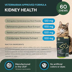 Vetriscience Veterinary Strength Kidney Health Chews - Balanced Kidney Support for Pets - Feline & Canine Renal Support - Holistic Formula - Chicken Liver Flavor - 60 Count