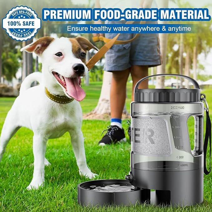 Dog Water Bottle Travel Bowl - 95oz Large Portable Dog Water Bowls Dispenser for Camping Essentials Hiking Traveling Beach Car Park Accessories, Leak Proof Pet Drinking Bottle Jug Bowls Dispenser