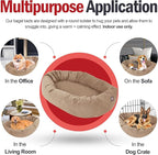 Majestic Pet 24 Inch Suede Calming Dog Bed Washable 24x19x7 (Inch) – Cozy Soft Round Donut Dog Bed with Spine Support for Dogs to Rest Their Head - Pet Bed Small – Stone (2025)