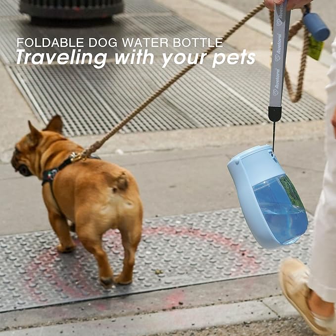 Foldable Dog Water Bottle, Portable Pet Water Dispenser for Dogs, Cats, Rabbits, Puppies and Small Animals - Dishwasher Safe