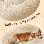 JOLLYVOGUE Dog Bed, Calming Anti-Anxiety Large Dog Bed, Fluffy Donut Cushion for Medium and Large Pets (27"/30"/36")