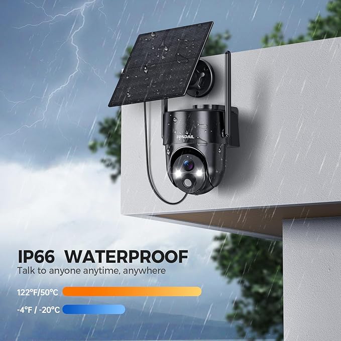 Solar Security Cameras Wireless Outdoor, 2K 360° View Solar Powered WiFi 3MP Security Camera for Home Security with Color Night Vision, PIR Detection, 2-Way Audio, Motion Alert, Easier to use