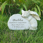 Personalized Cat Headstone,Custom Engraved Pet Memorial Stone for Cats, Durable Resin Cat Grave Marker with Heartfelt Designs,Memorial Gift for Cat Lovers