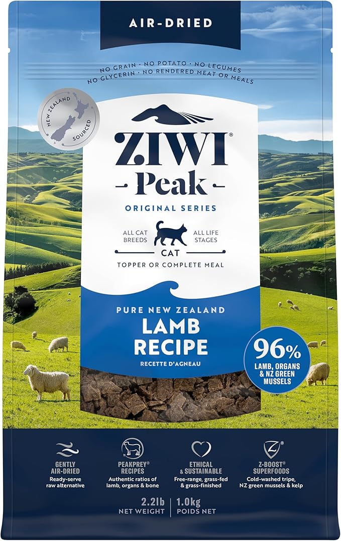 ZIWI Peak Air-Dried Cat Food – Lamb - All Natural, High Protein, Grain Free, Limited Ingredient w/ Superfoods (35.2oz)