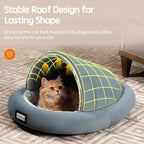 BALANCE 2 in 1 Cat Bed Cave for Kittens and Small Dogs, Cat Tents for Indoor Cats, Covered Cat Beds with Removable Cushion, Calming Cat Nest, Cat Hideaway, Washable Cat House with Non-Slip Bottom