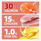 Just Try 16 OZ Salmon Cat Treats for Indoor Cats, Crunchy Training Treats Dental Care Omega 3 for Cats Joint Support & Skin Coat Health