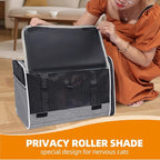 Top Loading Medium Cat Carrier with Privacy Curtain, Delta Approved TSA Pet Travel Crate Suitcase Luggage Sleeve, Soft-Sided Dog Kennel Bag 18x11x11 United Airline Approved Under Seat Grey