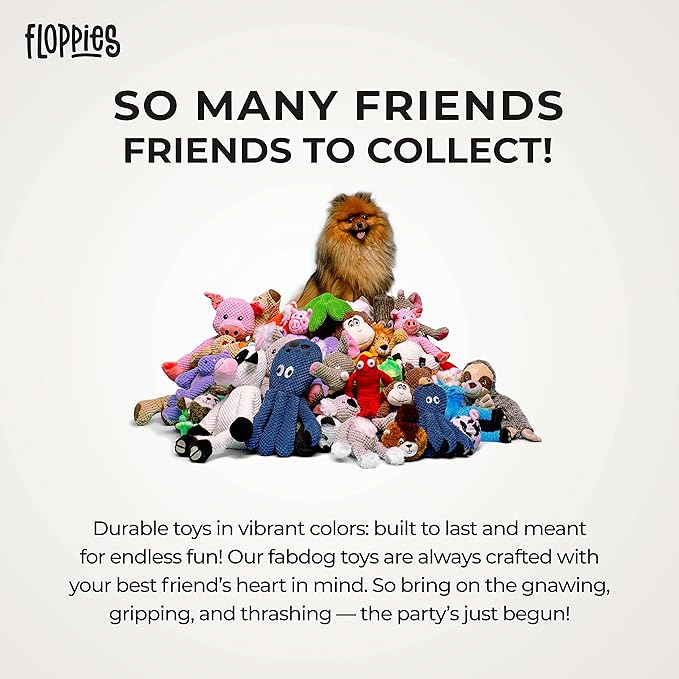 fabdog Floppies Plush Dog Toys - Cute Holiday-Themed Squeaky Dog Toy - Best Squeak Toy for All Breeds | Ideal Small Skeleton