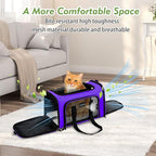 Soundy Dog Carrier Cat Carriers Airline Approved Pet Carrier for Small Medium Dogs Cats Under 15Lbs Puppies Collapsible Soft Sided TSA Travel Puppy Carrier Bag (Medium, Purple)
