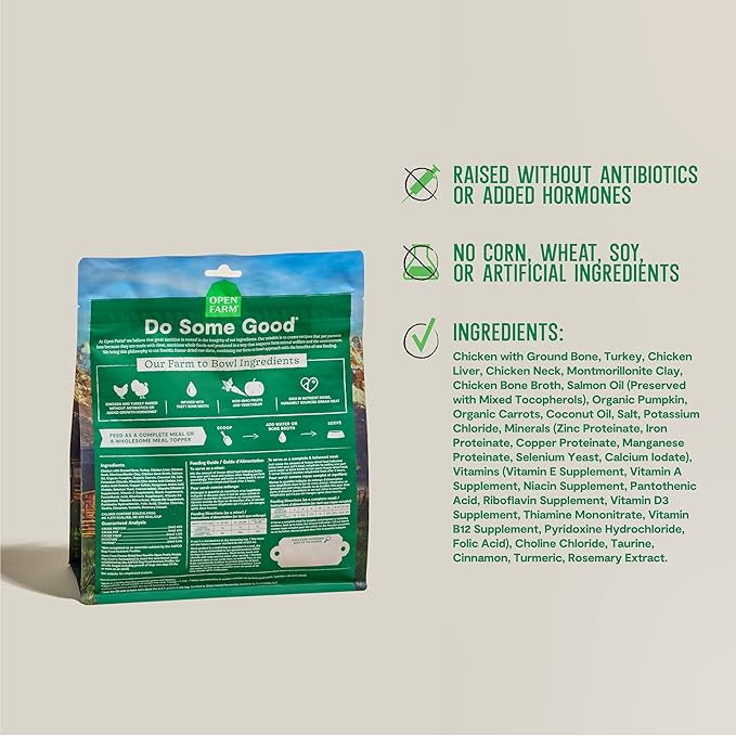 Open Farm, RawMix Freeze Dried Raw Morsels, Dog Food Topper & Meal Mixer, High Protein & Bone Broth Infused with 95% Real Meat, Organs & Bones, Open Prairie Recipe with Chicken & Turkey, 13.5oz Bag