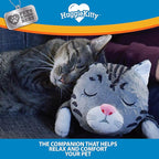 Pets Know Best HuggieKitty | Comfort Purring Companion with Heartbeat Sleep Aide for Cats & Kittens, Heating for Calming Relief, Carrier & Behavioral Training Essential, Breeds, Grey