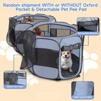 2-in-1 XLarge Pop Up Dog Playpen, Cat Puppy Pet Playpen, Indoor Outdoor Cats Enclosed, Cat Tent Crate Cage Kennel, Portable Playpen for Kitten and Small Animals(No Divider, Unified Space)