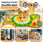 PETCARE Snuffle Mat for Dogs Interactive Enrichment Puzzle Toys for Small Medium Breed Dogs Cats Rabbits Cognitive Puppy Sniff Foraging Mats Mental Stimulation Treat Game Slow Feeder Mats, 24*17 inch