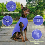 2 Pack Dog Shirts, Quick Dry Breathable Dog Clothes Pet Sleeveless Vest, Summer Stretchy Tank Top T-Shirts for Large Dogs, Deep Blue+Dark Green (L)