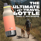 Asobu Dog Barky Bottle – Insulated Stainless Steel Water Bottle with 2 Removable Dog Bowls for Food, Treats & Water – Pet-Friendly Travel Bottle for Hiking, Road Trips & Outdoor Adventures