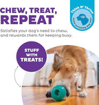 Outward Hound Double-Tuff Stuffable Dog Toy, Medium 4-Inch Green - Treat Dispensing Chew Ball for Small to Medium Dogs, Interactive Puzzle for Enrichment & Slow Feeding